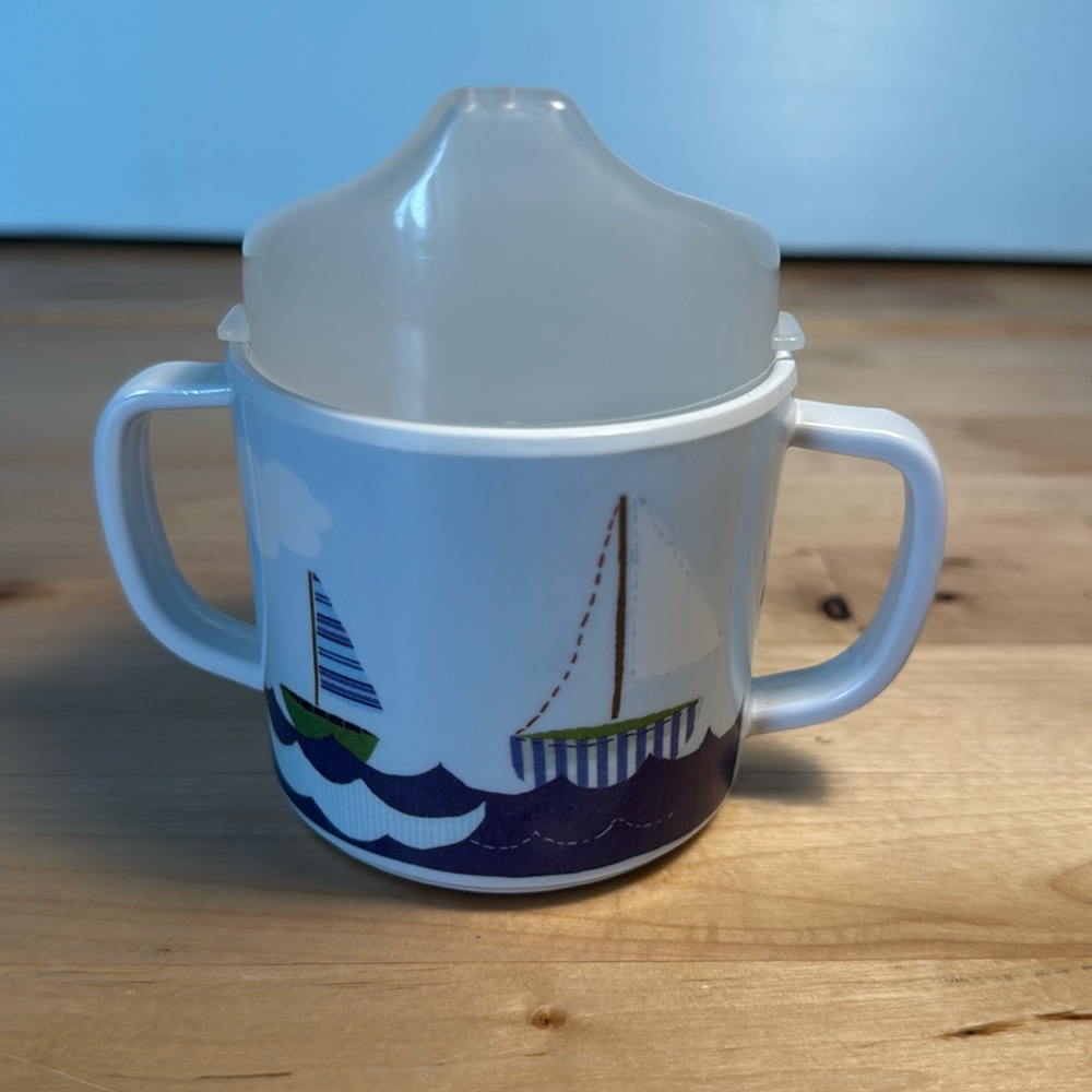 Pottery Barn Kids Sippy Cup Sailboats Ocean
